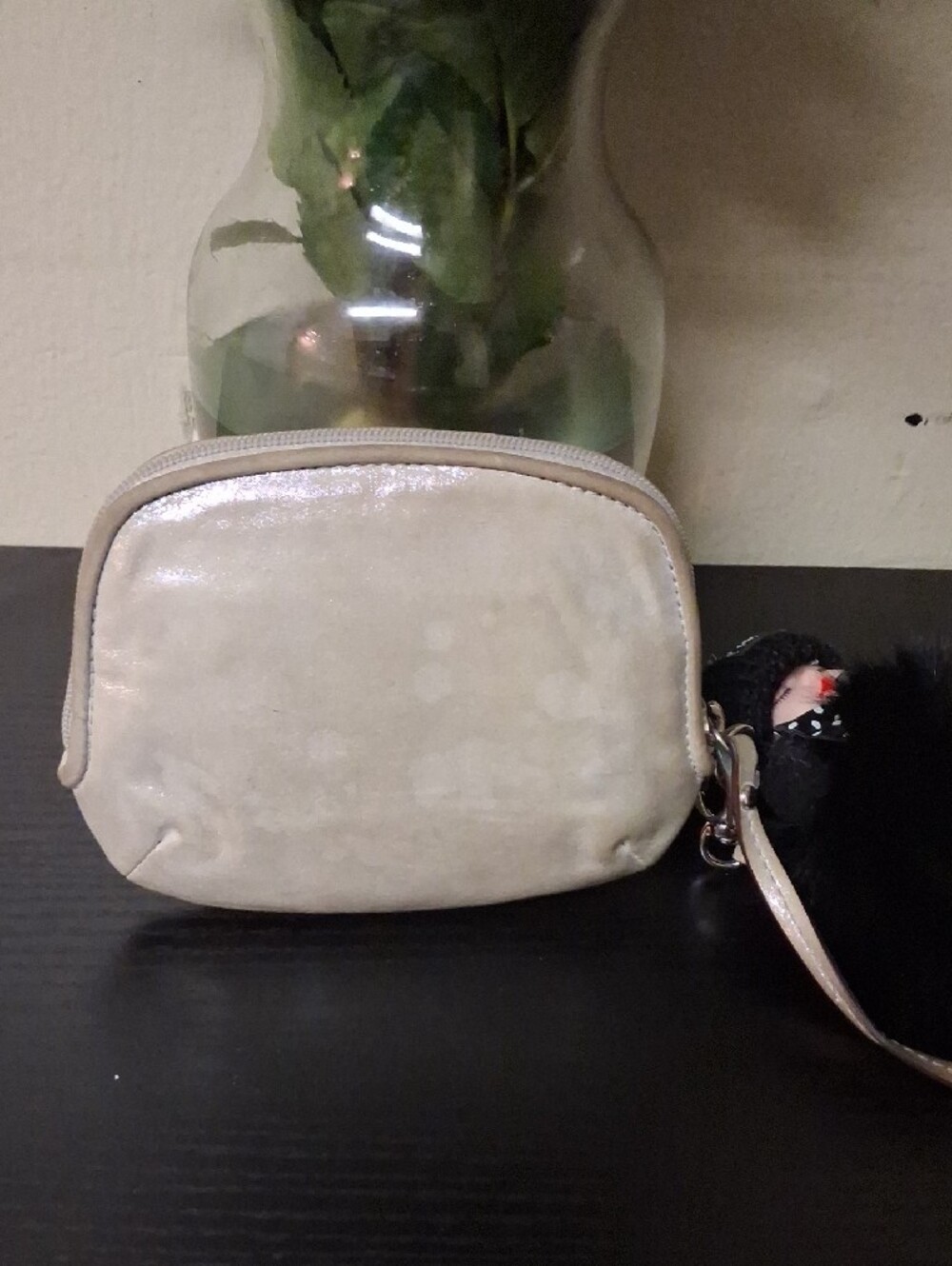 Coach Metallic Silver Light Champagne Wristlet with Front Push-Lock - Picture 3 of 9
